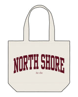The Tote Bag - Natural - The Vibe - Center Body Stacked - Printed - Maroon