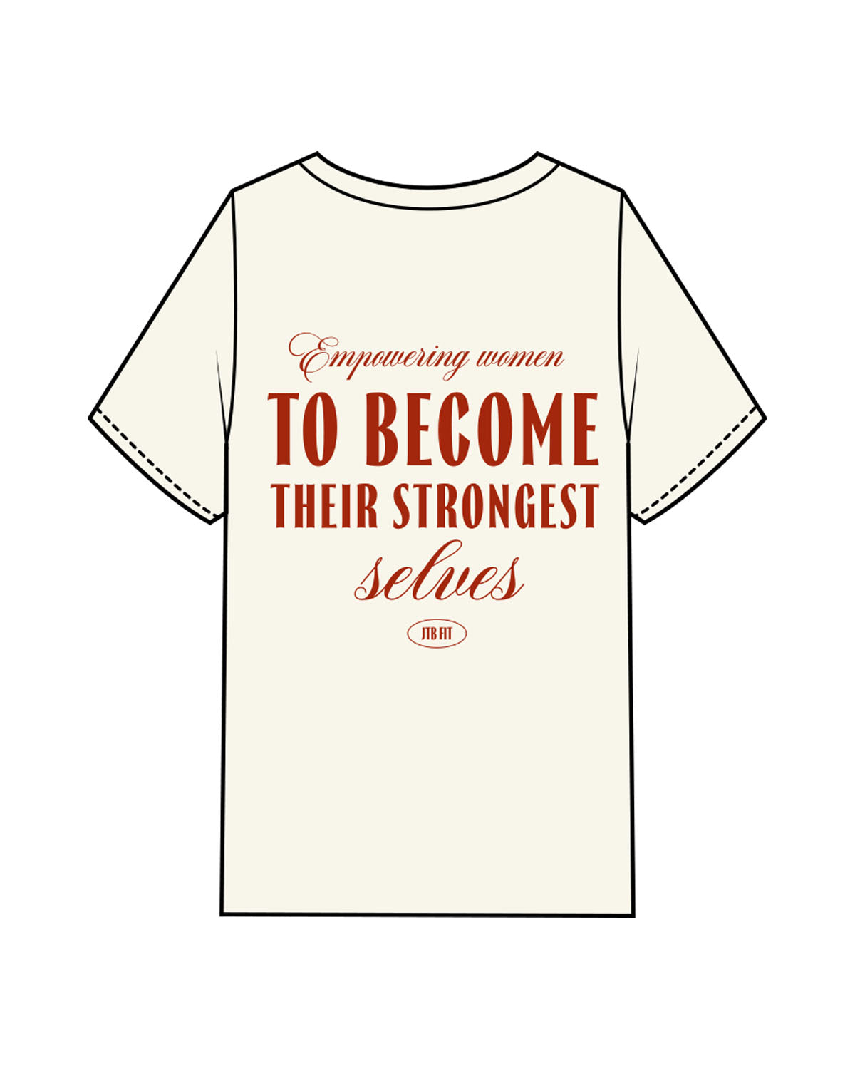 The Mens Heavyweight Tee - Off White - JTB Fit - Center Chest & Back Stacked - Printed - Red