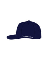 The Canvas Cap - Navy - New Mom School - Center Crown Stacked & Left Side - Embroidered - White