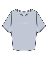 The Crop Tee - Powder - Coastal Core - Center Chest - White