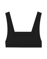 The Box Cut Bra - Black - Vibe MVMT - Center Chest Stacked - Printed - White