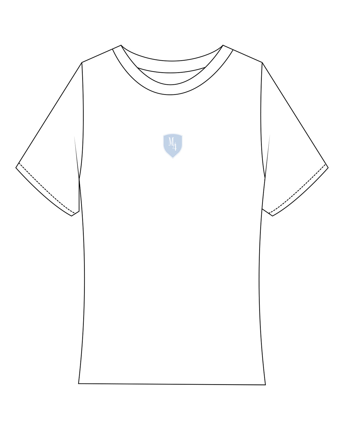The Ribbed Baby Tee - White - M4Lagree - Center Chest - Embroidered - Navy