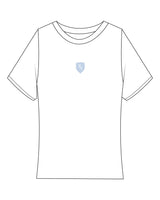 The Ribbed Baby Tee - White - M4Lagree - Center Chest - Embroidered - Navy