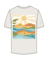 The Mens Tee - Bone -  Dawn Patrol - Left Center Chest & Center Back - Full Color