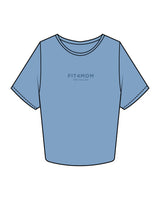The Crop Tee - Carolina - F4Mom-TriValley - Center Chest Stacked & Center Back Stacked - Printed - Tone on Tone