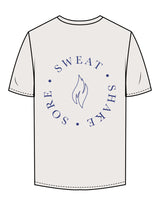 The Mens Tee - Bone - The Burn Society - Center Chest & Back Center - Printed - Blue