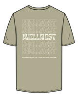 The Mens Tee - Pistachio - Wellnest - Left Chest Oval & Full Back Text Stacked - Printed - Cream