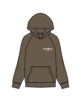 The Mens Hoodie - Walnut - Rumble - Left Chest Stacked - Embroidered - White