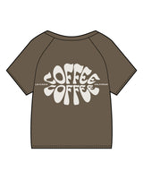 The Kids Tee - Walnut - Coffee - Left Chest Stacked & Back Center - Printed - Cream