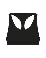 The Racer Bra - Black - ZENERGY CYCLING - Center Back - Printed - White