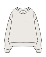 The Mens Crewneck - Bone - Lucky Penny - Left Chest & Back Round - Printed - Tone on Tone