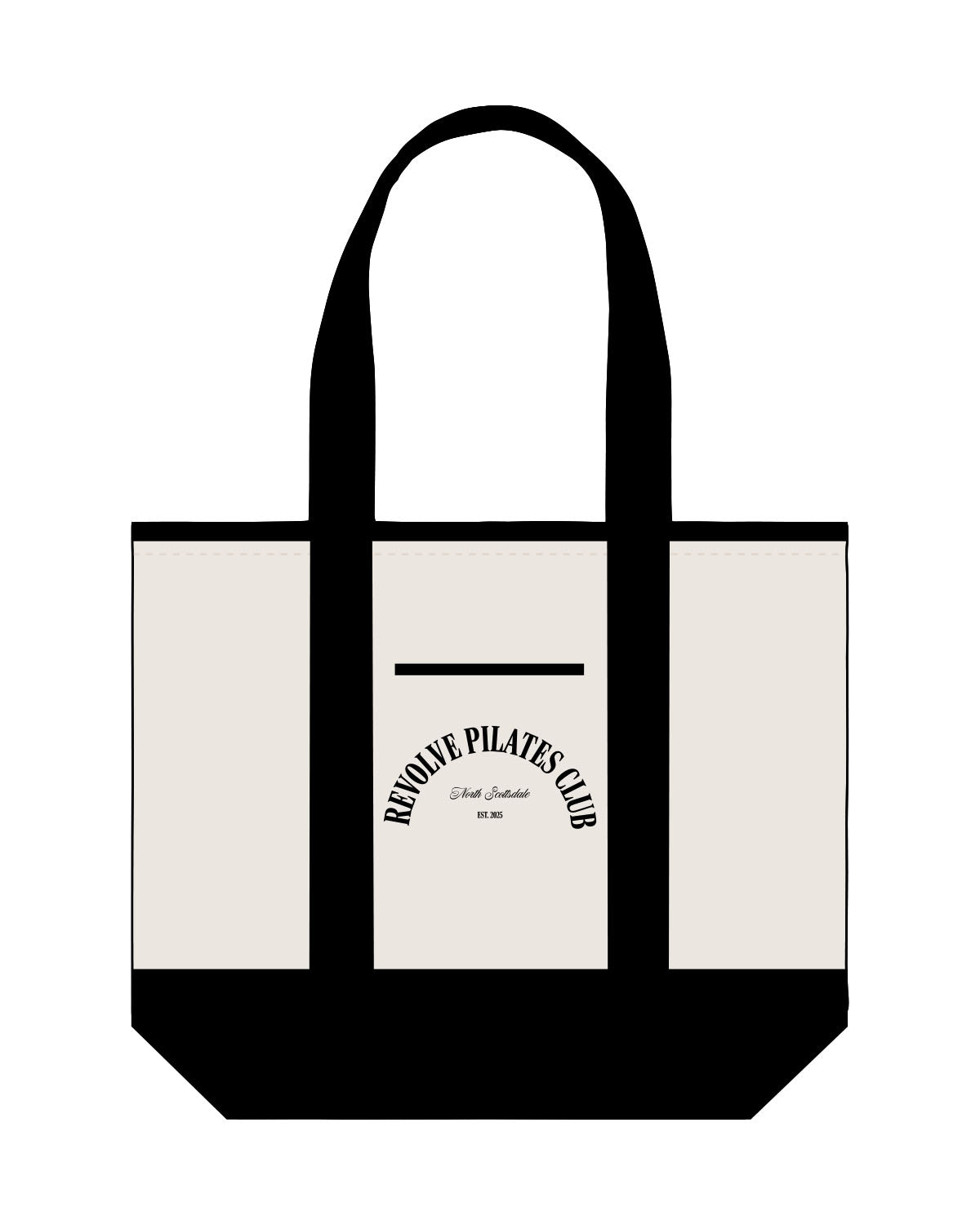 The Contrast Tote Bag - Natural / Black - Center Body Aarc - Printed Black