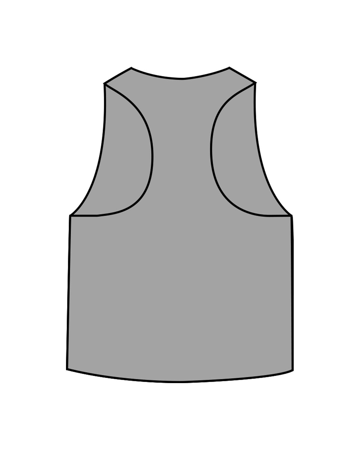 The Crop Muscle Racerback- Athletic Heather - Bodicore - Center Chest - Printed - White