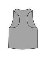 The Crop Muscle Racerback- Athletic Heather - Bodicore - Center Chest - Printed - White