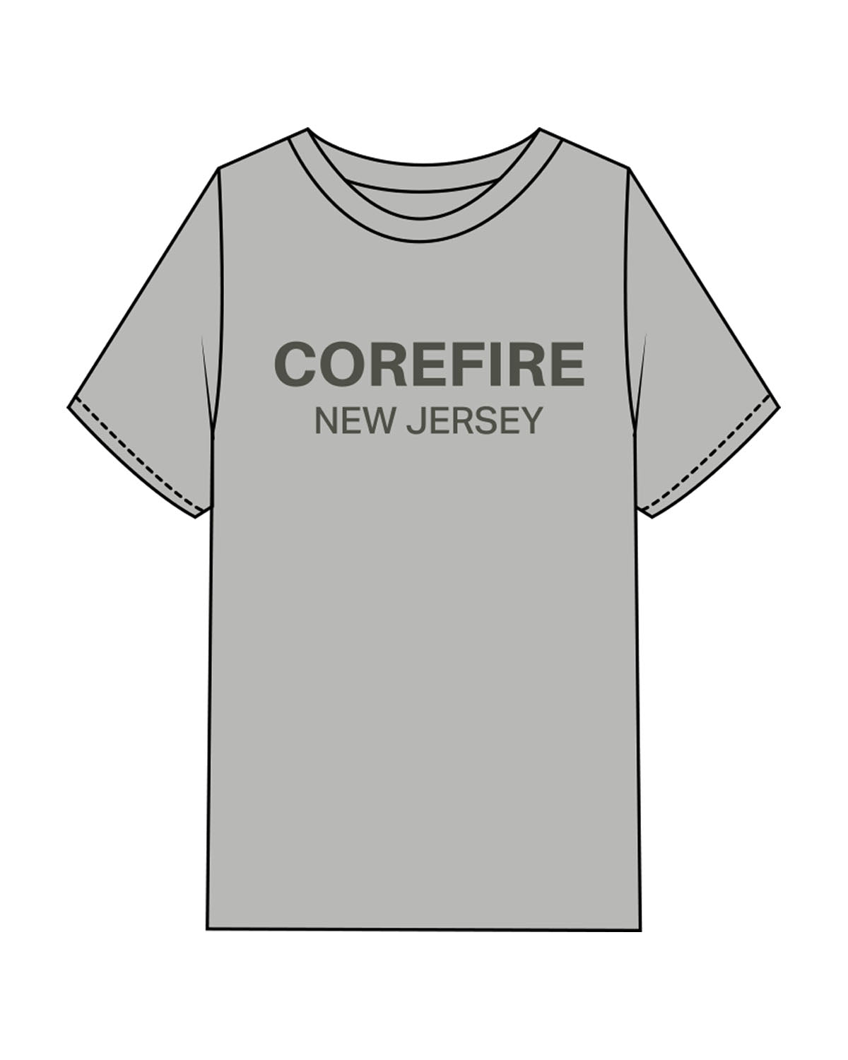 The Mens Heavyweight Tee - Heather - Corefire - Center Chest Stacked - Printed - Tone on Tone