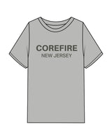 The Mens Heavyweight Tee - Heather - Corefire - Center Chest Stacked - Printed - Tone on Tone