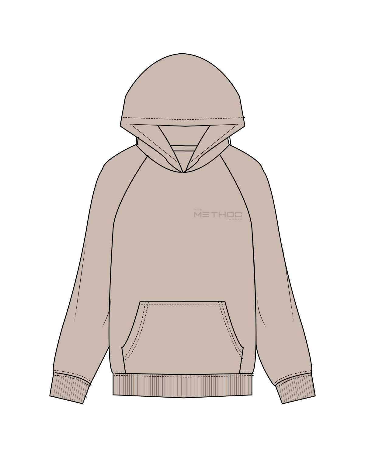 The Womens Hoodie - Bone - The Method Lagree - Left Chest - Embroidered Tone on Tone