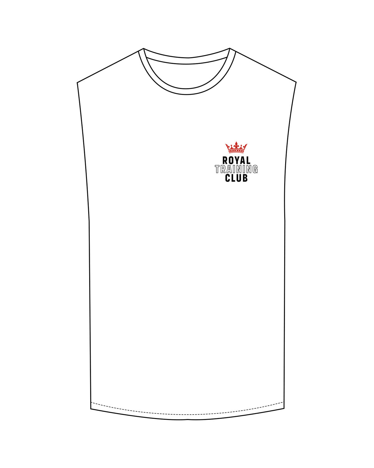 The Muscle Tank - White - Royal Training Club - Left Chest Stacked & Back Spine - Printed - Full Color