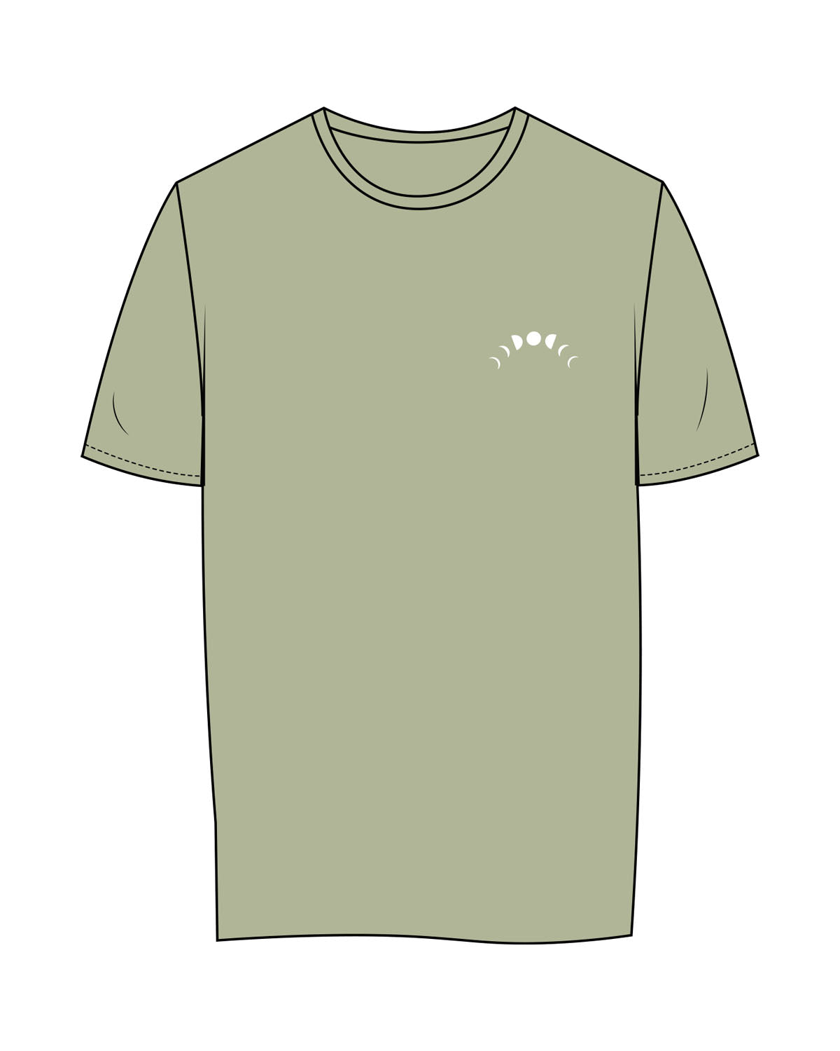 The Womens Tee - Pistachio - Symmetry Yoga - Left Chest Arc & Back Center Stacked - Printed - White