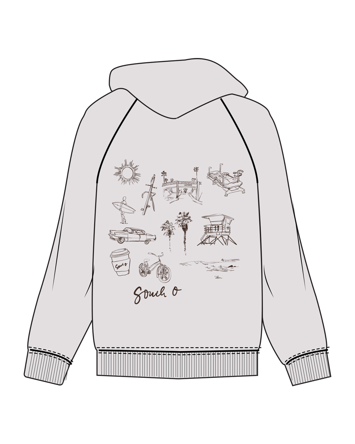 The Mens Hoodie - Bone -  Lagree Versa - Left Chest Stacked & Center Back - Printed - Chocolate (402d24)