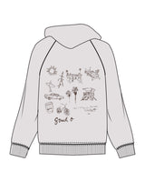 The Mens Hoodie - Bone -  Lagree Versa - Left Chest Stacked & Center Back - Printed - Chocolate (402d24)