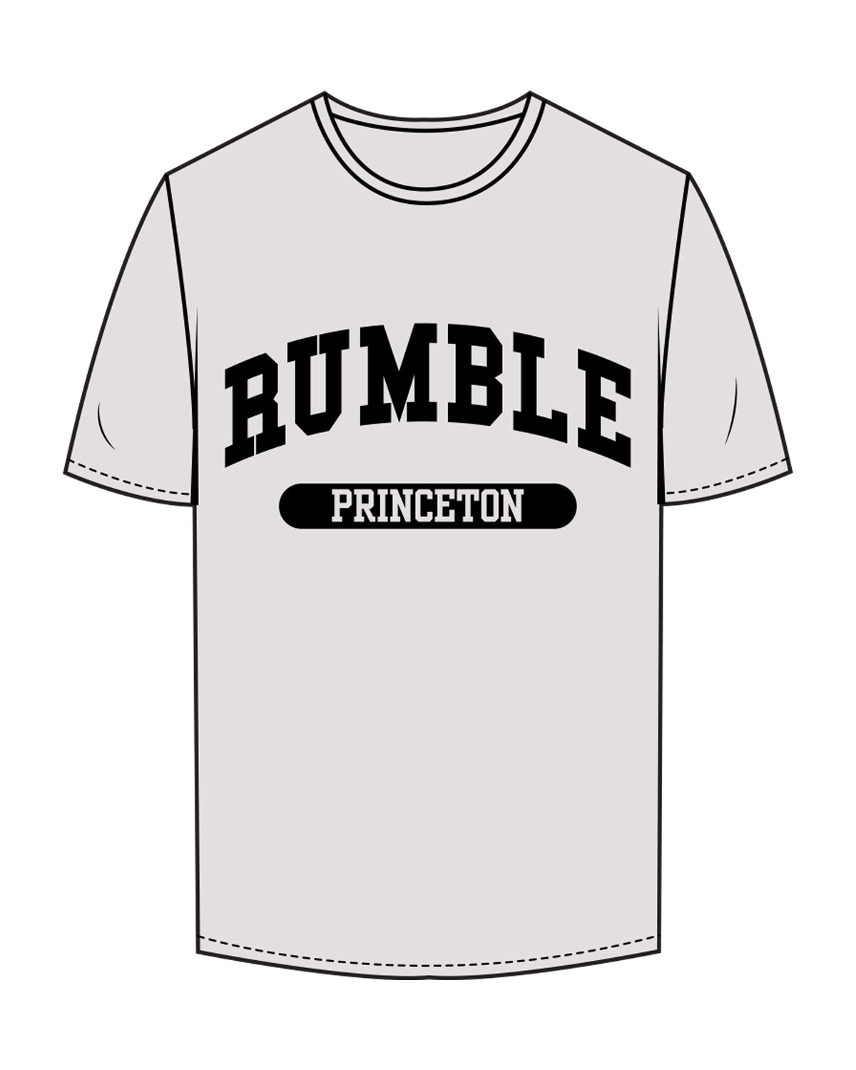 The Mens Tee - Bone - Rumble Boxing - Center Chest & Back Neckline - Black