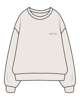 The Womens Crewneck - Bone - M4Lagree - Left Chest - Embroidered - Center Back Stacked - Printed -  Navy