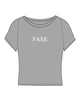 The Sporty Crop Short Sleeve - Grey - Fase Lagree - Center Chest - Printed - White