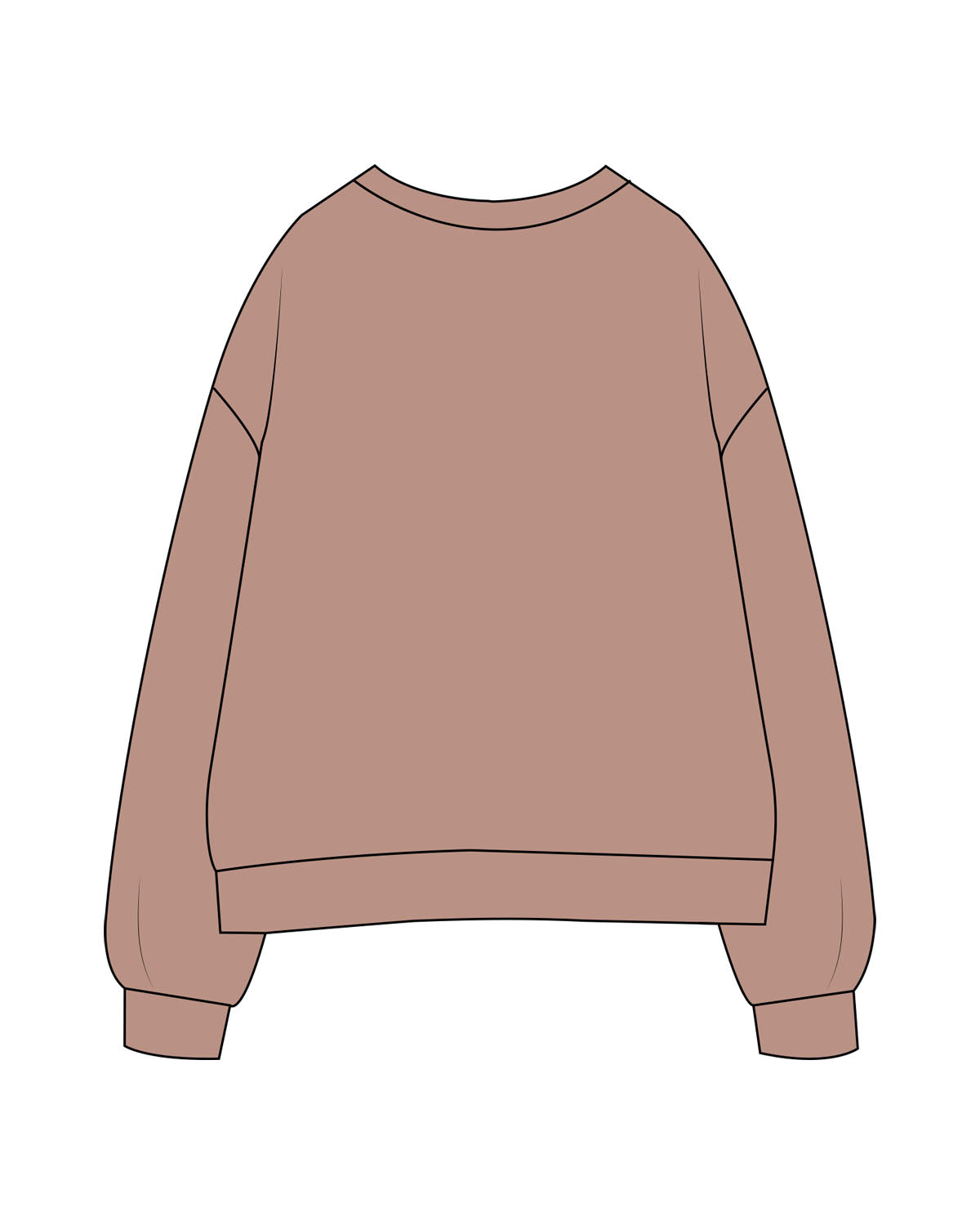 The Womens Crewneck - Clay - The Rebel Geek - Center Chest Stacked - Printed - Brown