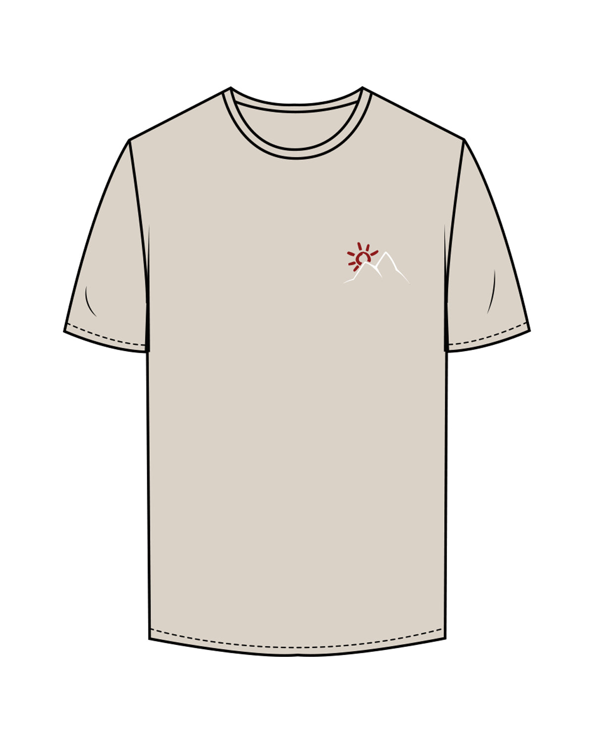 The Mens Tee - Bone - Fitness Quest 10 - Left Chest "Emblem" & Back Stacked - Full Color