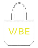 The Tote Bag - White - The Vibe - Center Body - Printed - Neon Yellow