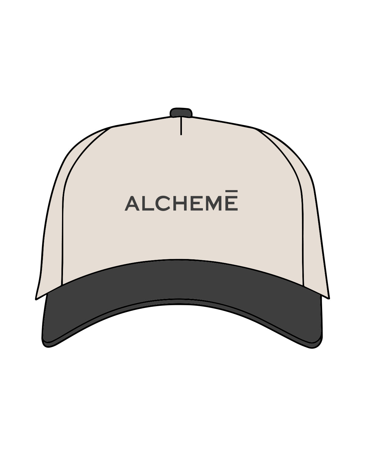 The Canvas Cap - Natural / Coal - ALCHEME - Center Crown - Embroidered - Coal