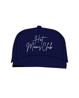 The Canvas Cap - Navy - New Mom School - Center Crown Stacked & Left Side - Embroidered - White