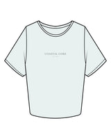 The Crop Tee - Seafoam - Coastal Core - Center Chest - Charcoal