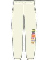 The Womens Sweatpants - Butter - The Supper Club - Left Leg Front & Back - Full Color