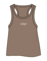 The Crop Tank - Cacao - Align Pilates Studio - Center Chest - Printed - Off White