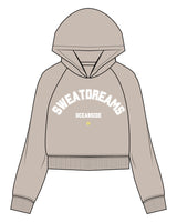The Womens Crop Hoodie - Bone - SWEATDREAMS- Center Chest Stacked - Full Color