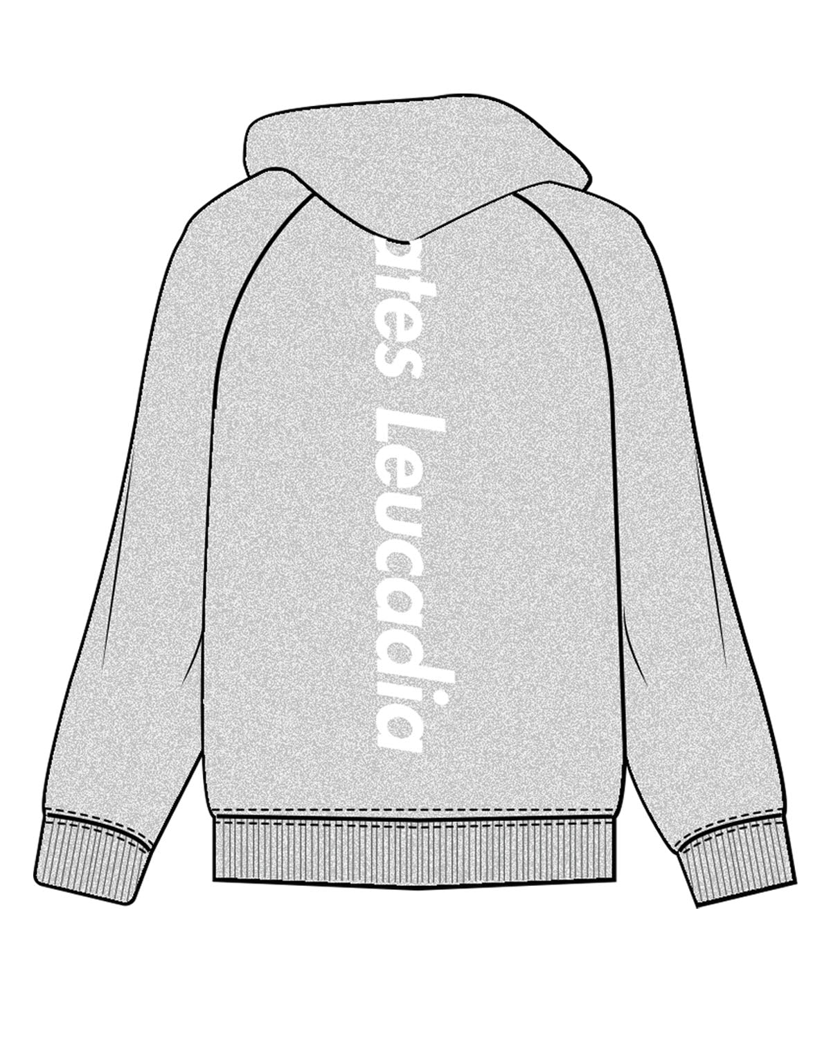 The Womens Hoodie - Heather - Pilates Leucadia - Left Chest & Back Spinal - White