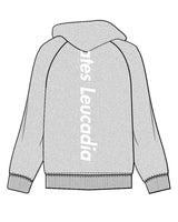 The Womens Hoodie - Heather - Pilates Leucadia - Left Chest & Back Spinal - White