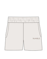 The Womens Sweat Shorts - Bone - Rumble - Left Leg - Embroidered - Tone on tone