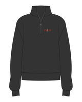 The Womens 1/4 Zip - Washed Black - CB Fit - Left Chest - Embroidered- Full Color