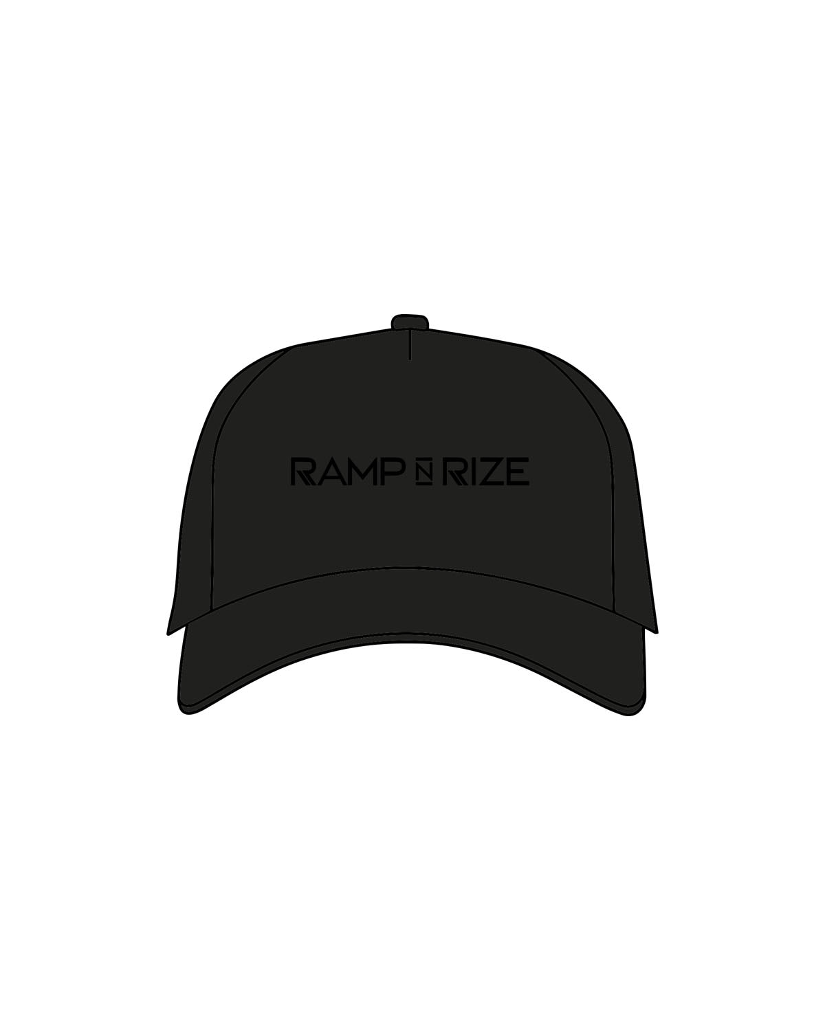 The Foam Trucker - Black - Ramp N Rize - Center Crown - Printed - Tone on Tone