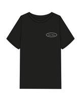 The Mens Heavyweight Tee - Black - GODHOUSE - Left Chest "Oval Logo" - White