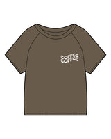 The Kids Tee - Walnut - Coffee - Left Chest Stacked & Back Center - Printed - Cream