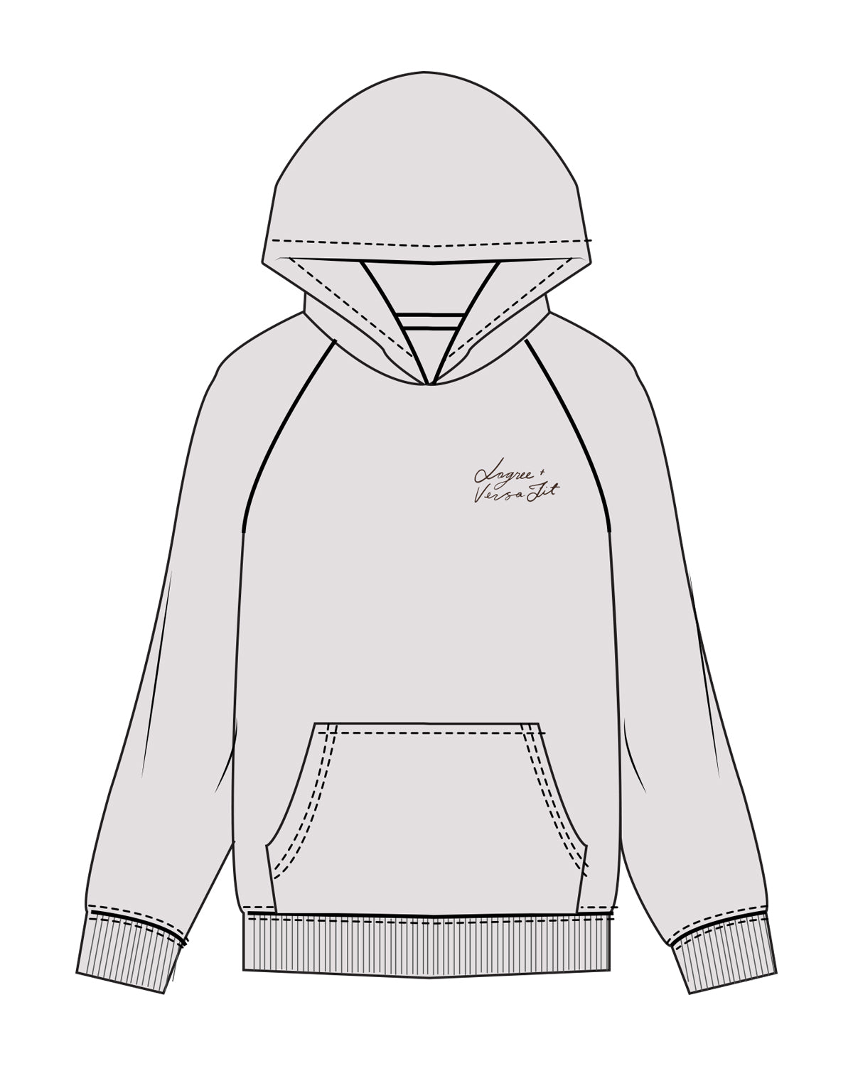 The Mens Hoodie - Bone -  Lagree Versa - Left Chest Stacked & Center Back - Printed - Chocolate (402d24)