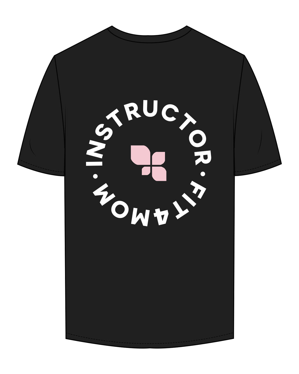 The Mens Tee - Black - F4Mom-TriValley - Center Chest Stacked & Back Center " INSTRUCTOR " - Printed - Full Color