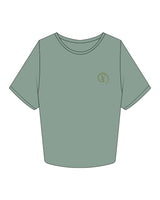The Crop Tee - Sage - Fase Lagree - Left Chest - Embroidered - Moss