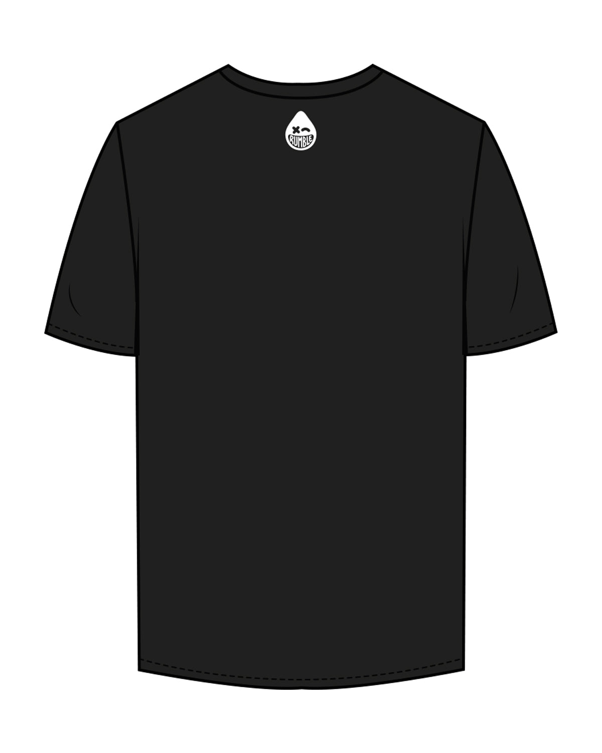The Mens Tee - Black - Rumble Boxing - Center Chest & Back Neckline - White