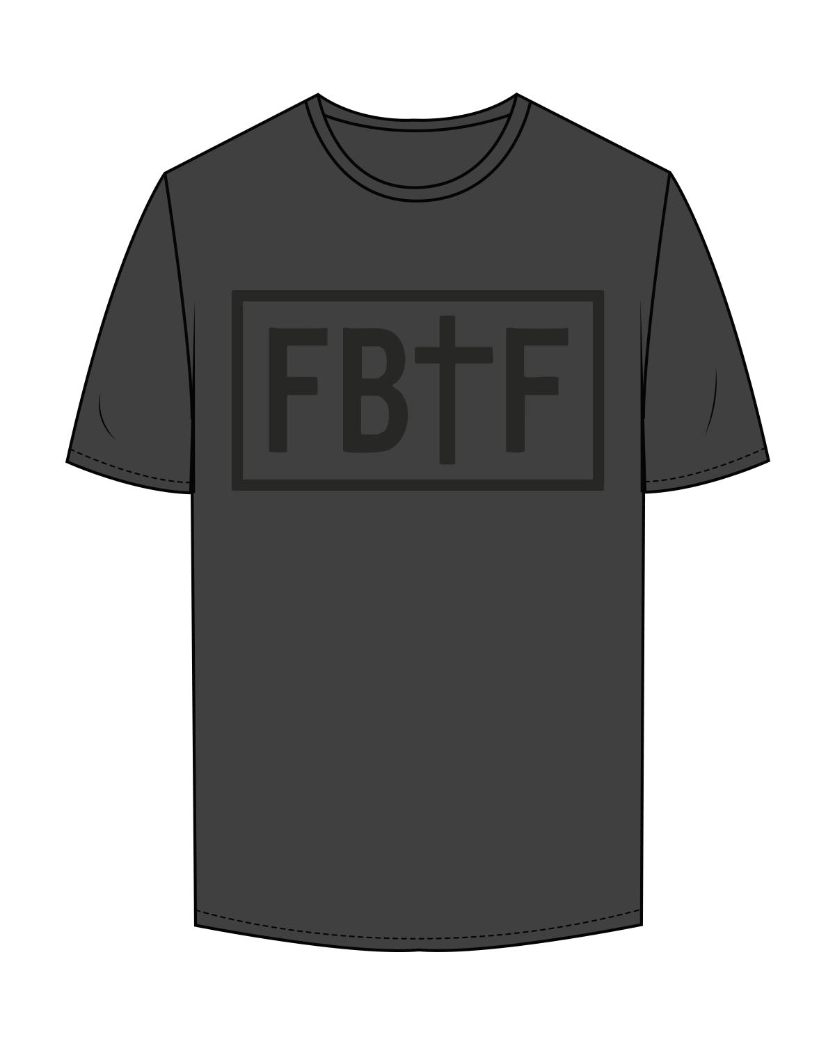 The Mens Tee - Charcoal - Fed By The Fruit - Center Chest - Printed - 272826