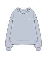 The Womens Crewneck - Powder - Coastal Movement - Left Chest - Icon - Embroidered - White